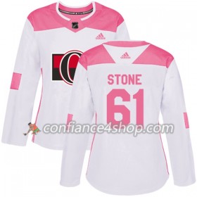 Adidas Maillot de Hockey Ottawa Senators Mark Stone 61 2017-2018 Blanc Rose Fashion Authentic - Femme